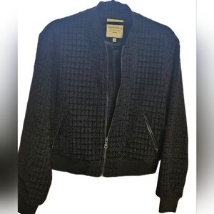 Bagatelle Women's Textured Black Bomber Jacket Excelent Condition